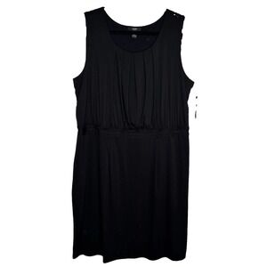 Alfani Womans Dress 1X Black NEW Sleeveless Pleat Front NWT Classic Transitional